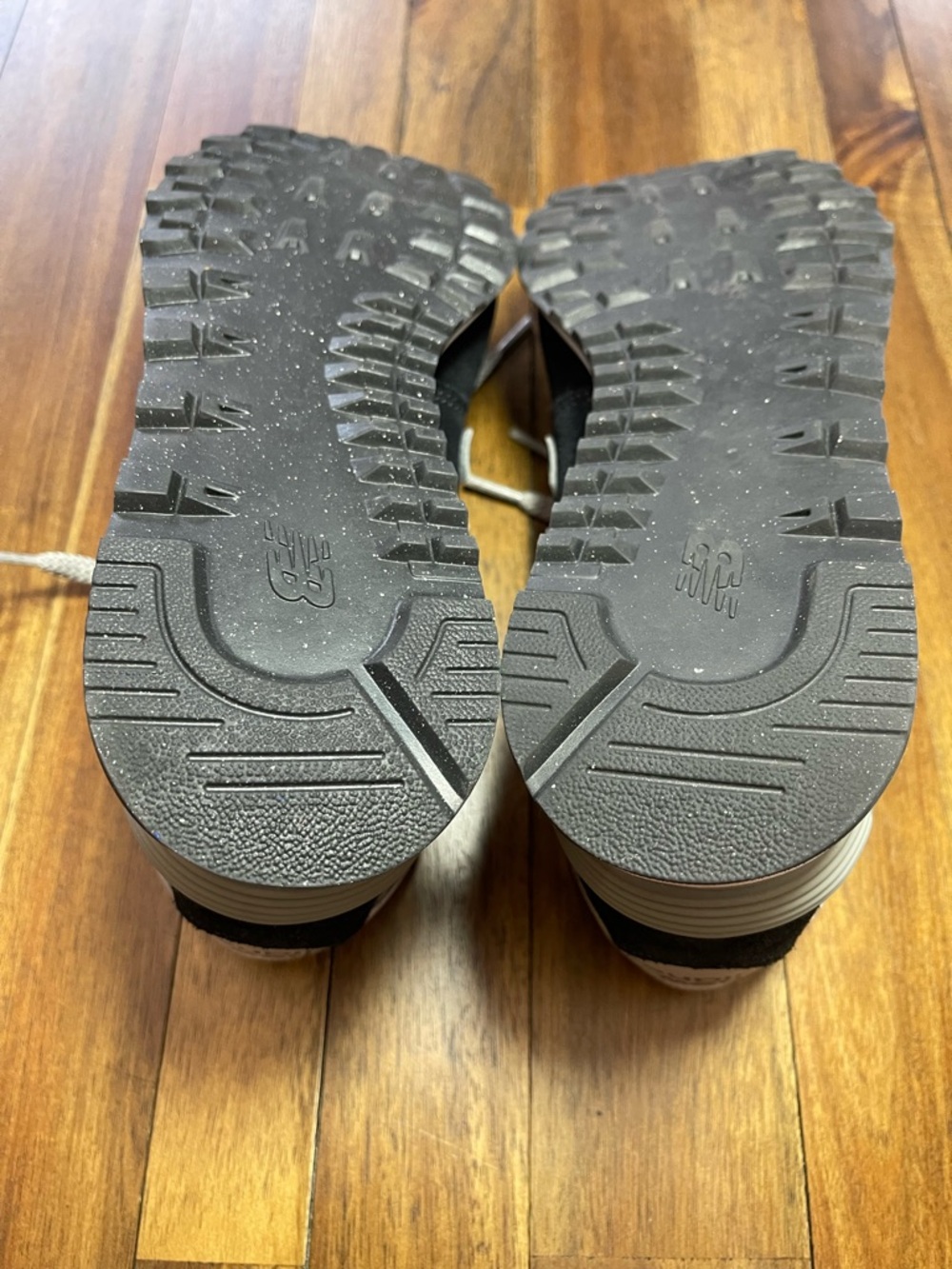 New Balance Classic 574 Black Suede & Light Gray Trim Sneakers - Picture 11 of 12